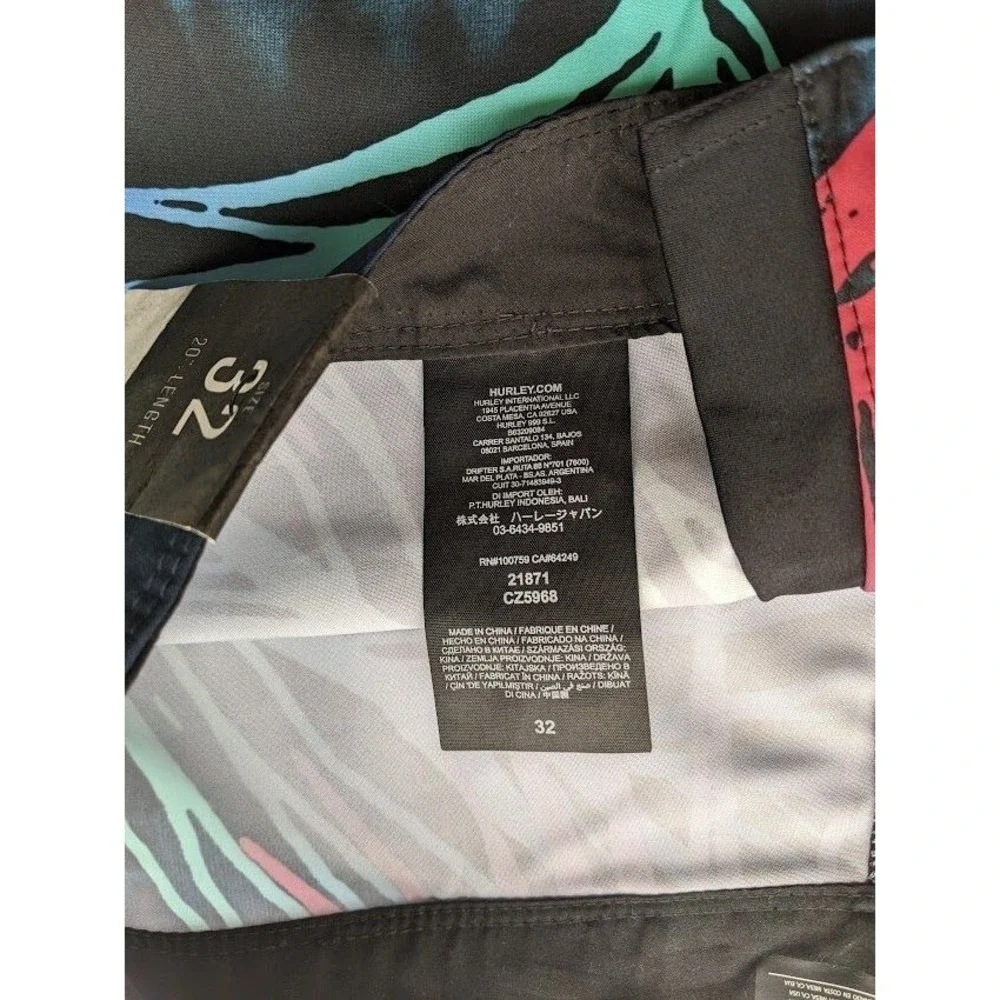 Hurley Boardshorts Men's Size 34 Hawaiian 20